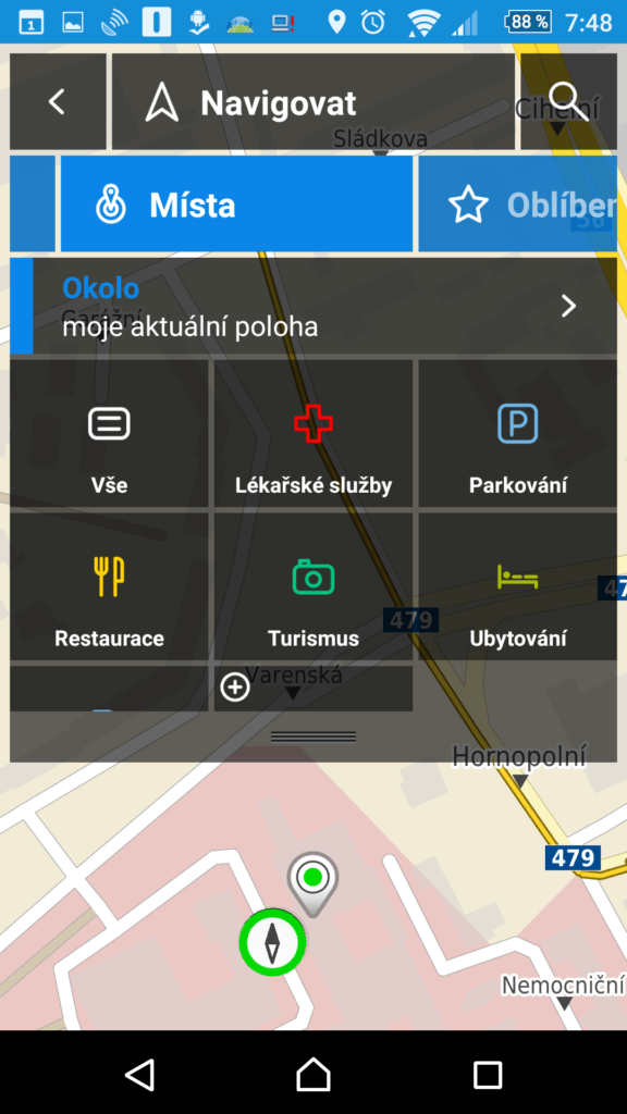 Navigace na body zájmu
