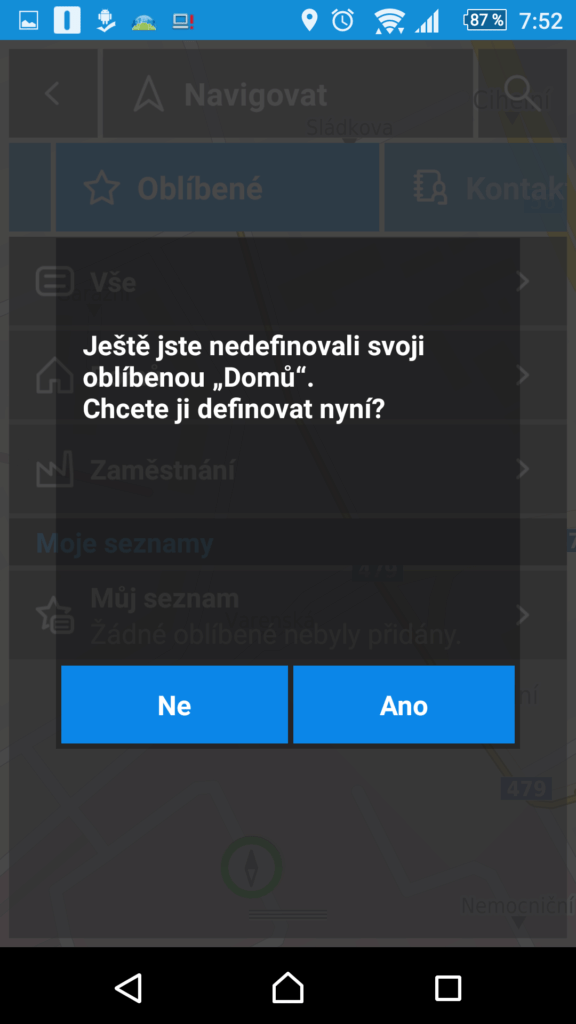 Nastavení domovské adresy