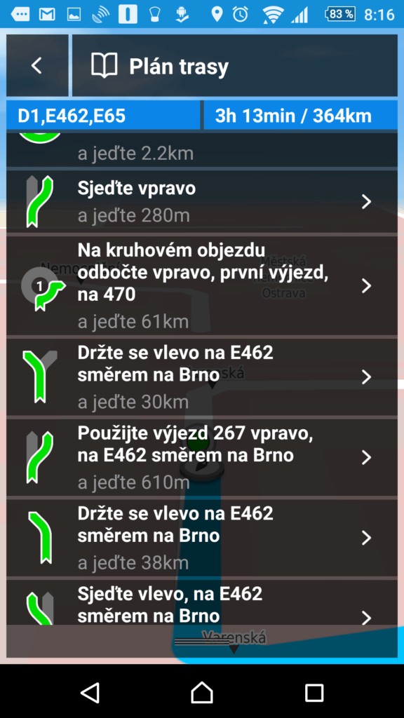 Plán trasy