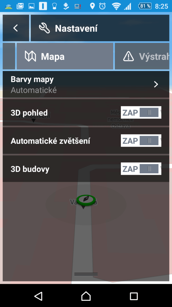 Sekce Mapa