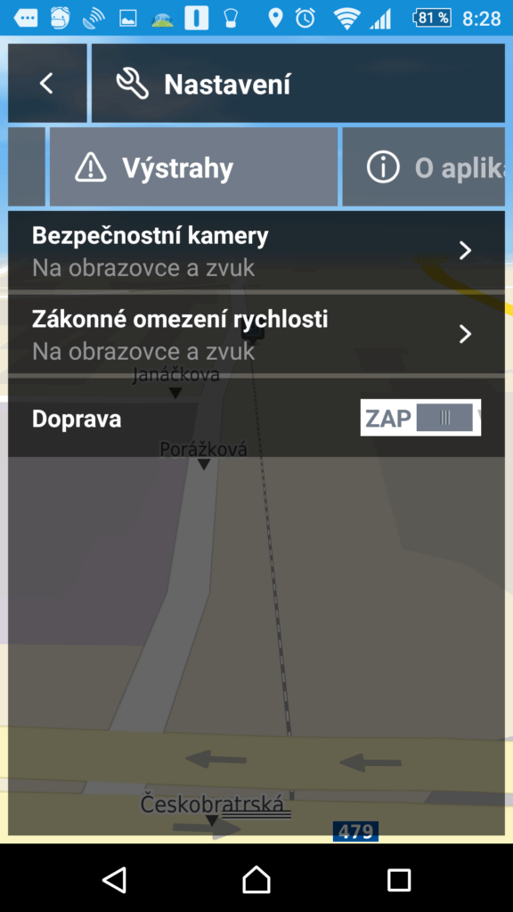 Nastavení výstrah