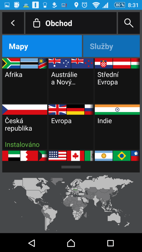 Nabídka placených mapových podkladů