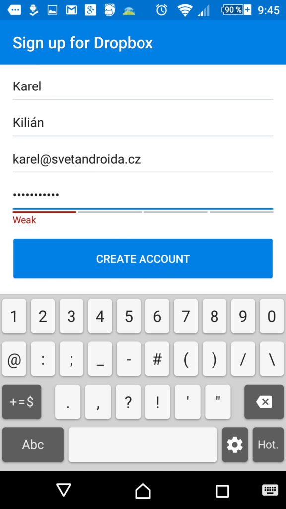 Registrační formulář