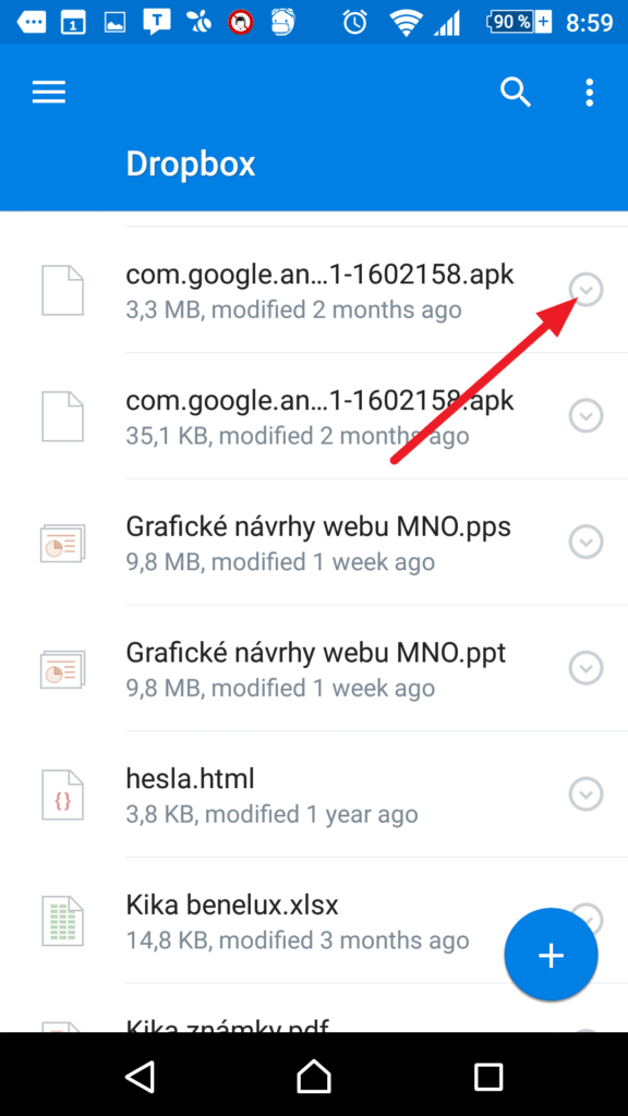 Nabídka akci se soubory