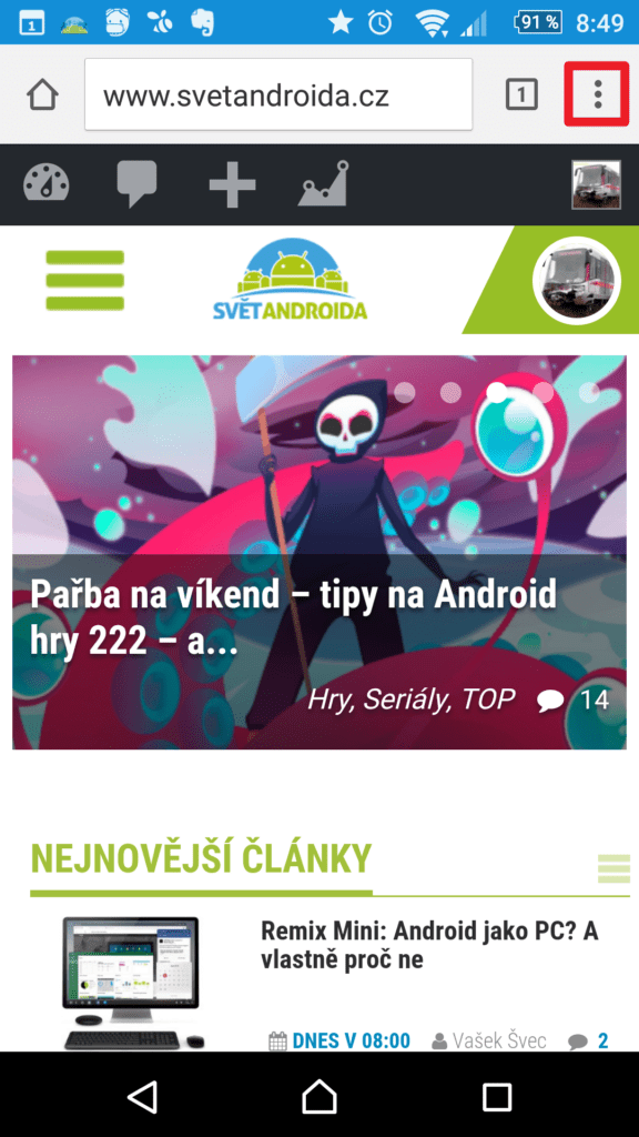 Kontextová nabídka