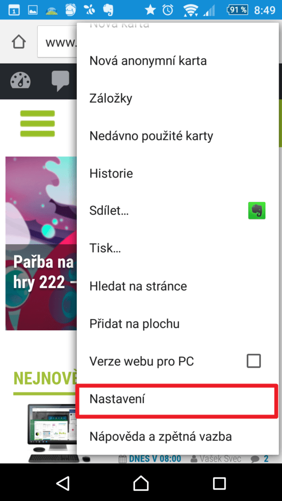 Nastavení