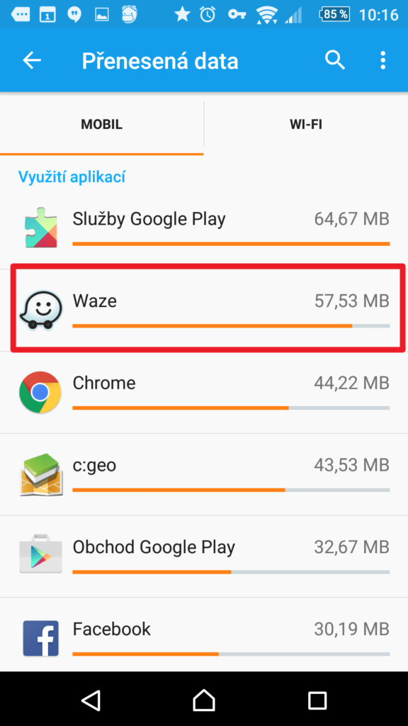 Žebříček aplikací