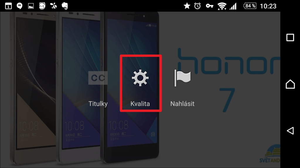 Nastavení nižší kvality videa