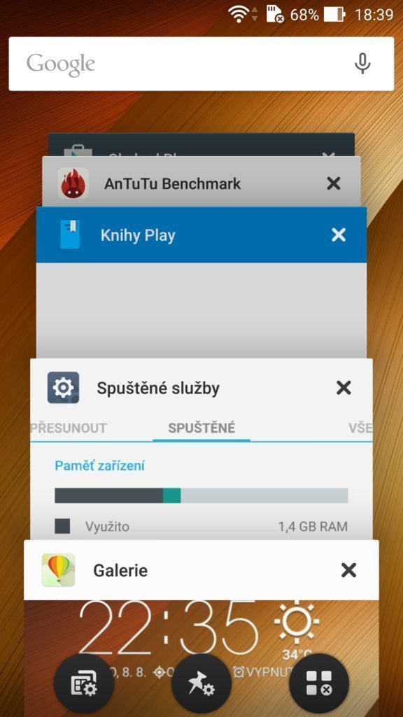 Asus Zenfone 2 multitaskingová nabídka