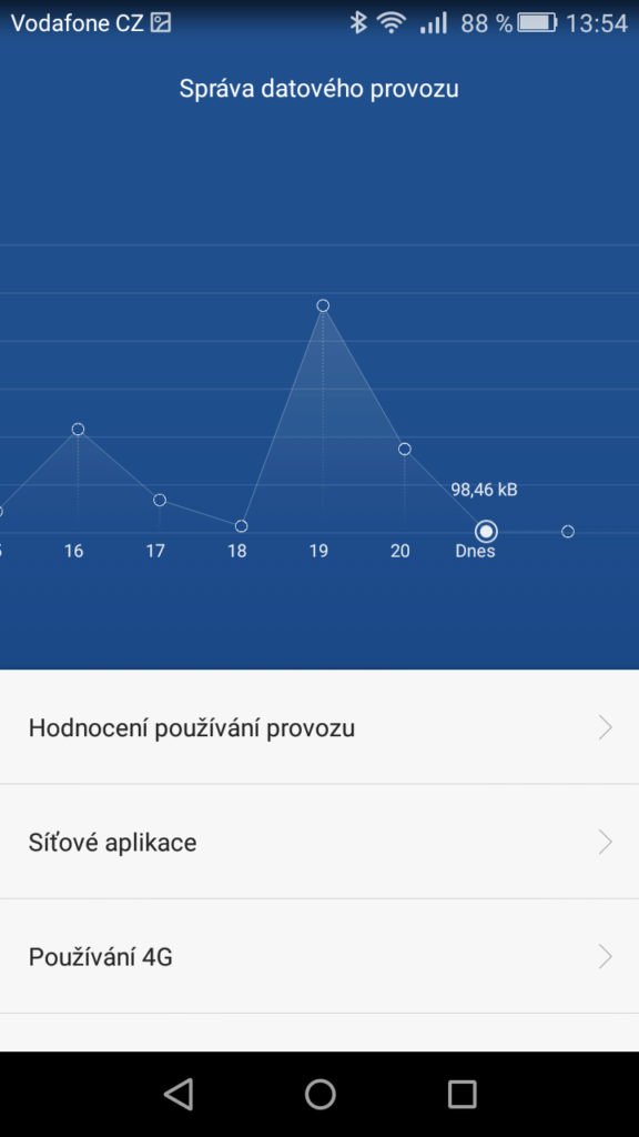 Huawei P8 Lite datový provoz