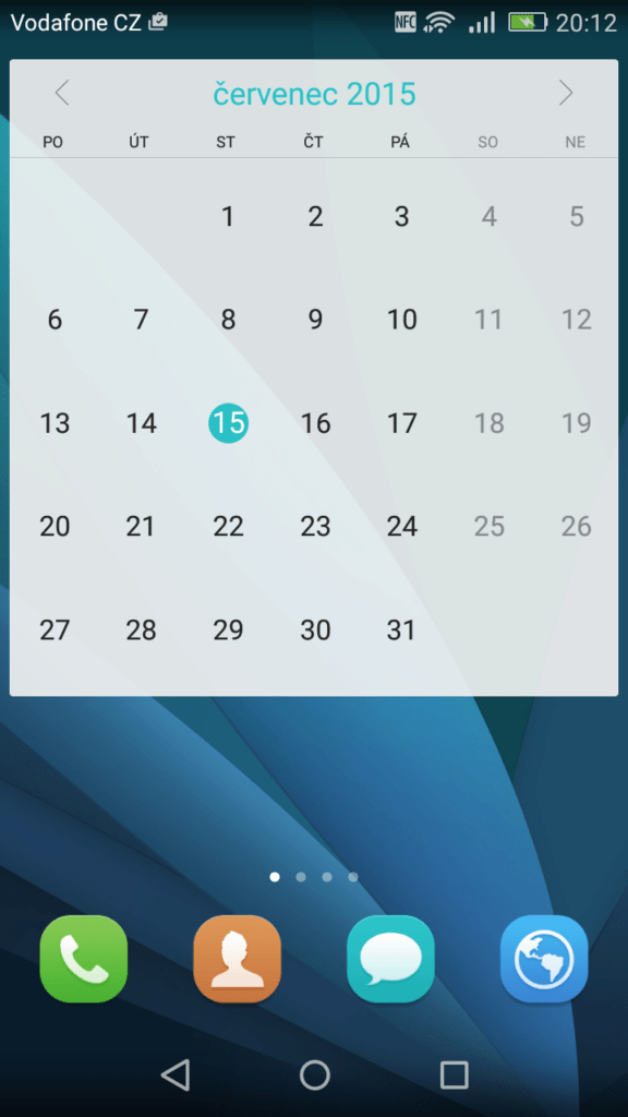 Huawei P8 Lite kalendář widget