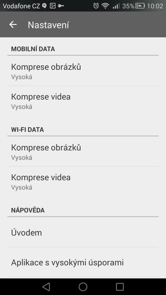 Opera Max komprese dat 1