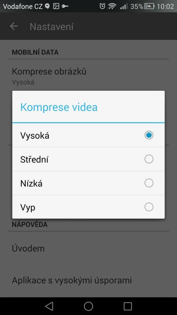 Opera Max komprese dat 2