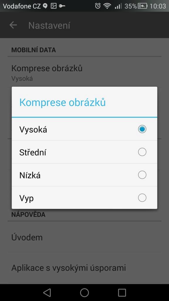 Opera Max komprese dat 3