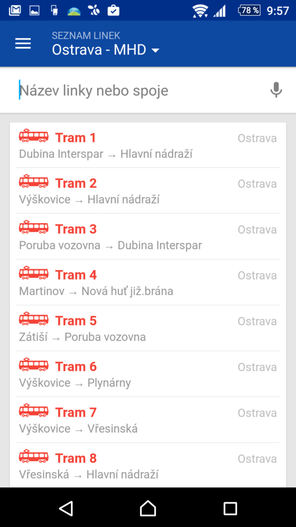CG Transit offline jízdní řády