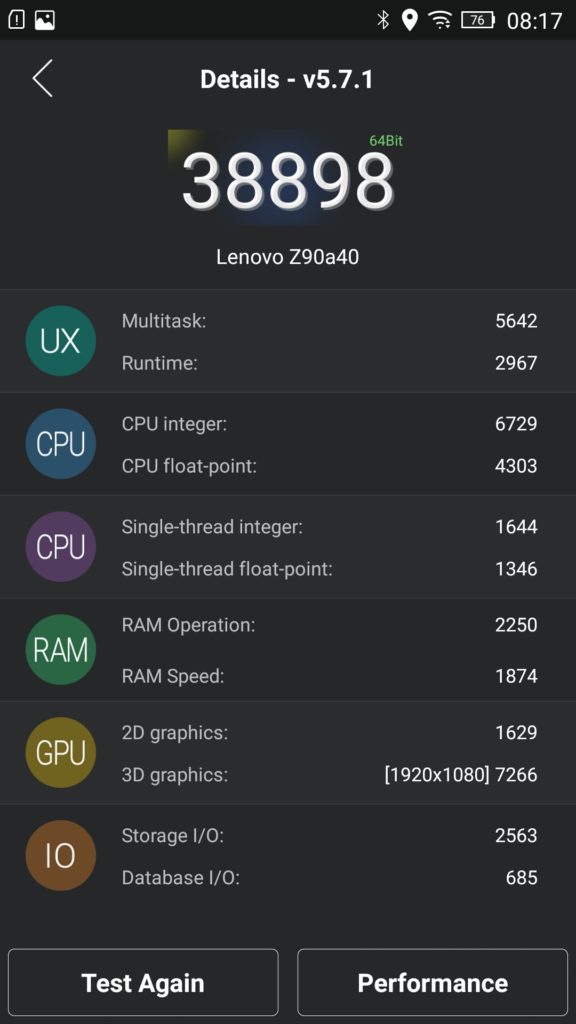 Lenovo Vibe Shot - antutu