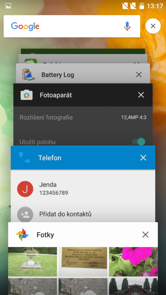 OnePlus 2 Prostředí systému spuštěné aplikace