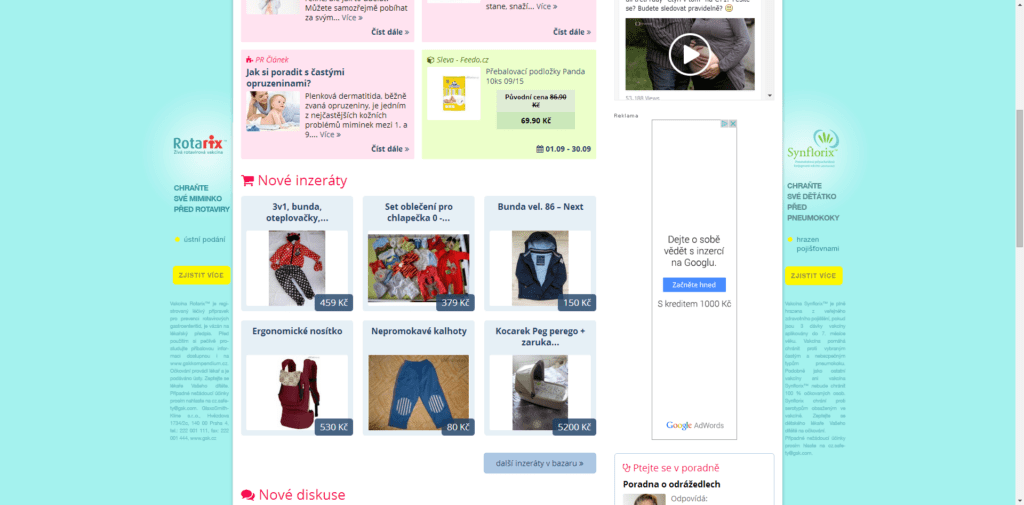 Takto vypadá web bez rozšíření AdBlock