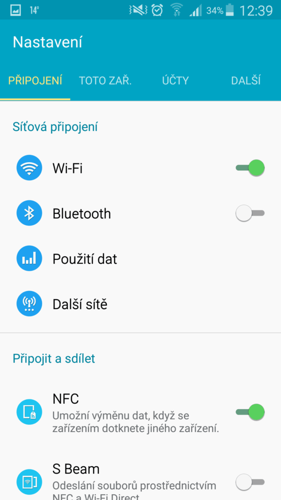 nastavení