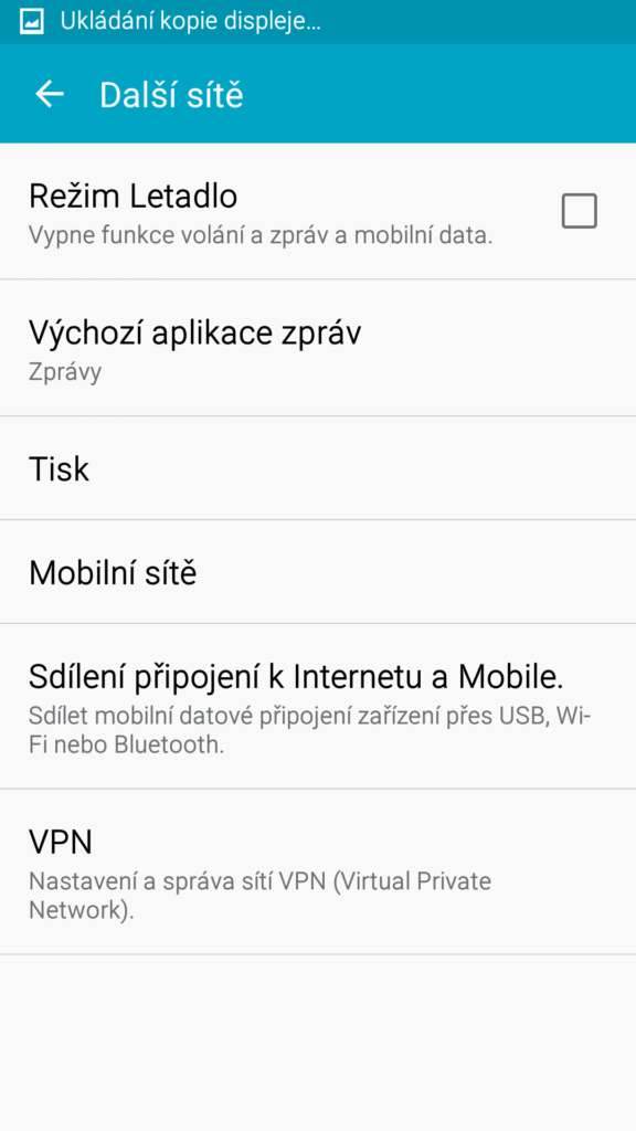 nastavení sítí