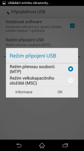 Sony Xperia Z3 -  připojení k PC