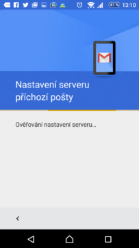 Aplikace následně ověří nastavení