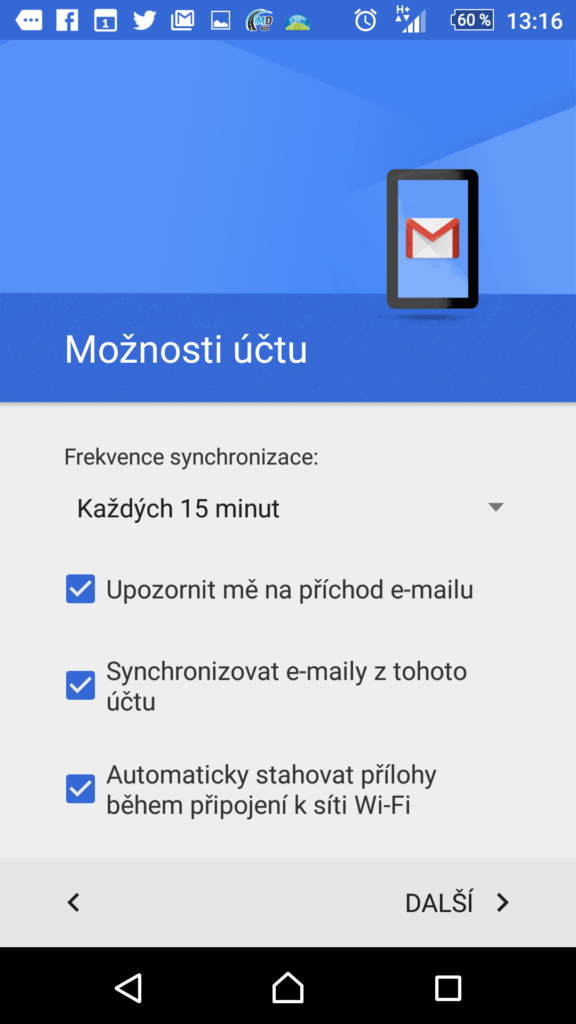 Nastavení možností účtu