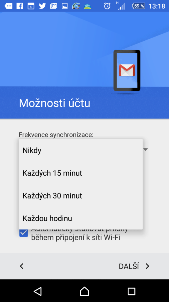 Nastavení možností účtu