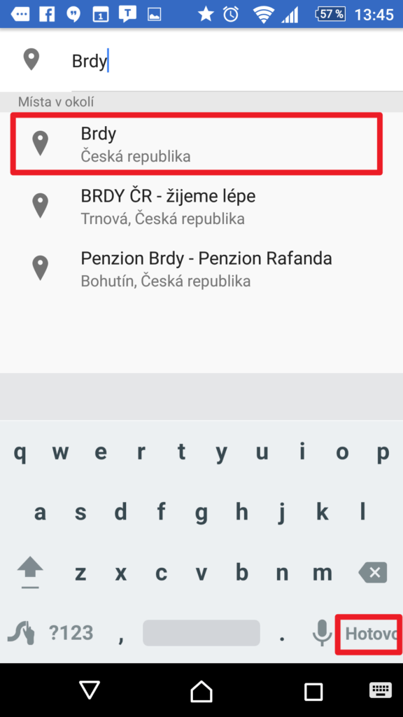Určení místa