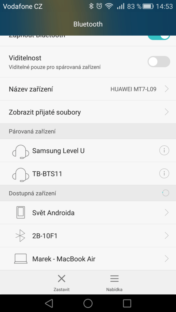 Android pro začátečníky Bluetooth 1