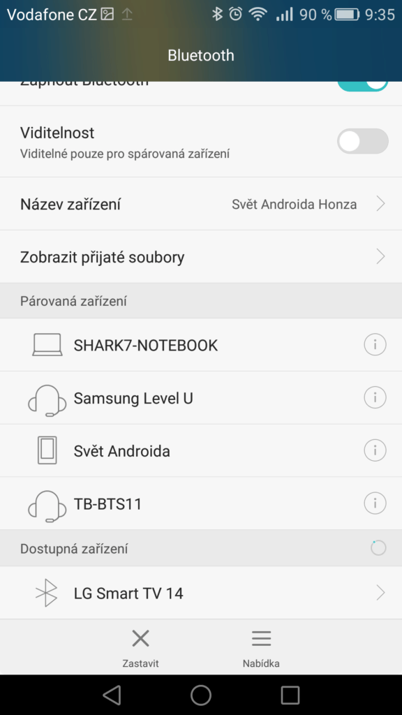 Android pro začátečníky Bluetooth 11