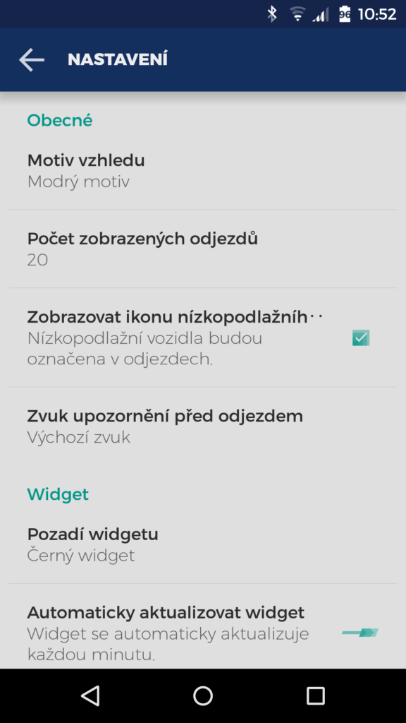 MHD Tabule Screenshot aplikace 1