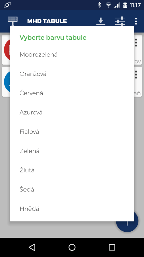 MHD Tabule Screenshot aplikace 14
