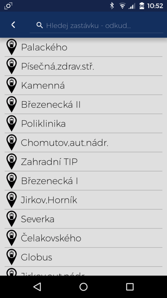 MHD Tabule Screenshot aplikace 4