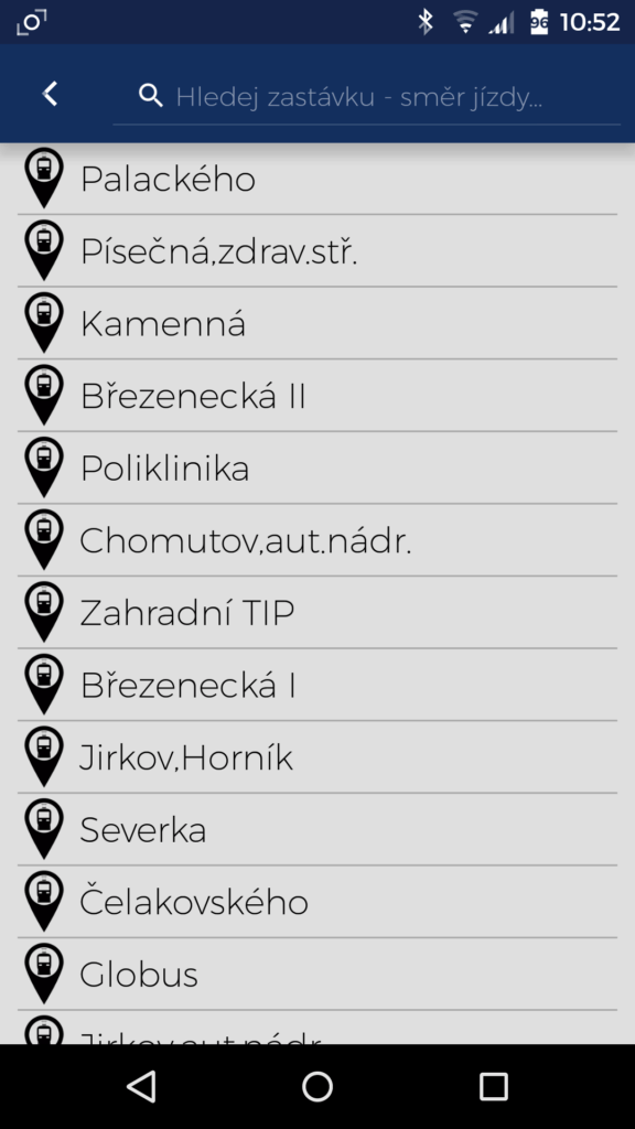 MHD Tabule Screenshot aplikace 5