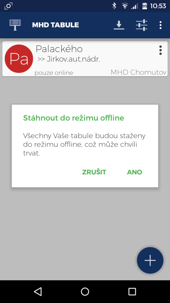MHD Tabule Screenshot aplikace 7