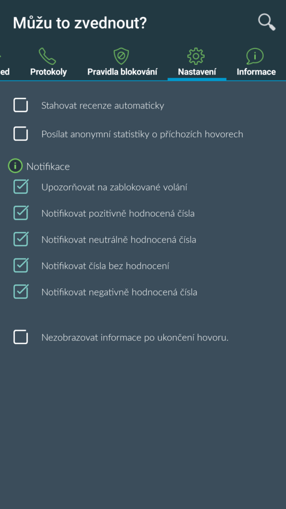 Mužu to zvednout antispam notifikace