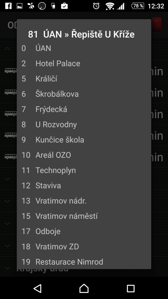 Odjezdy MHD Praha Brno Ostrava