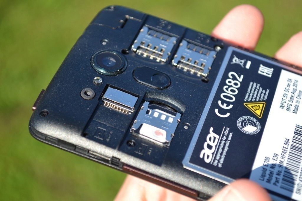 acer liquid e700 sloty sim a micro sd