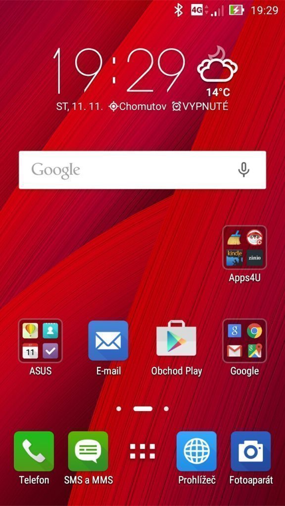 Asus ZenFone 2 Laser Domovská obrazovka