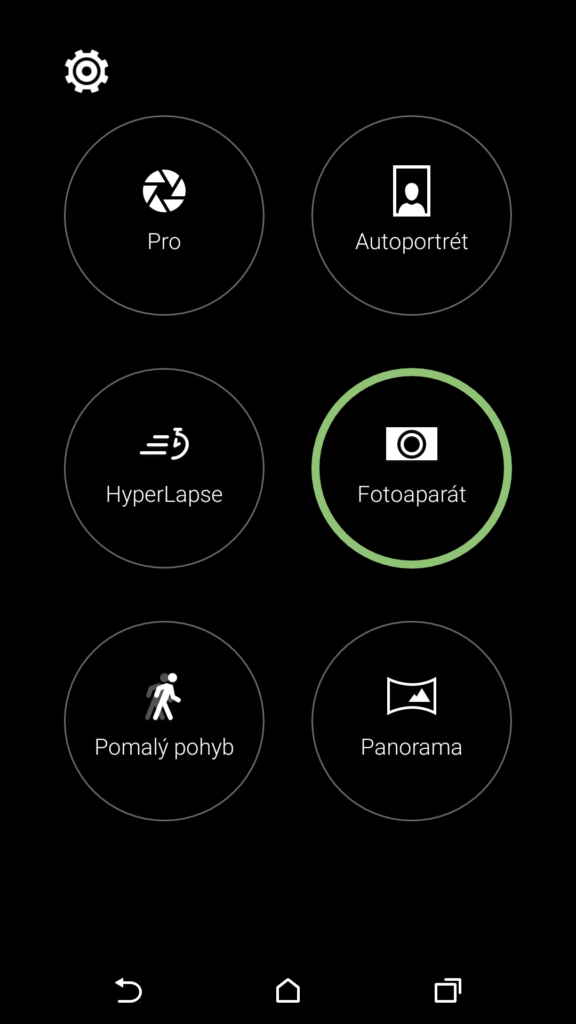 HTC One A9 aplikace fotoaparátu možnosti