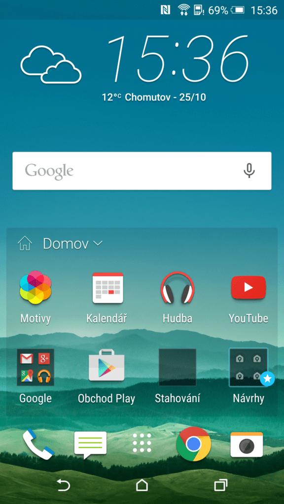 HTC One E9 Domovská obrazovka Sense