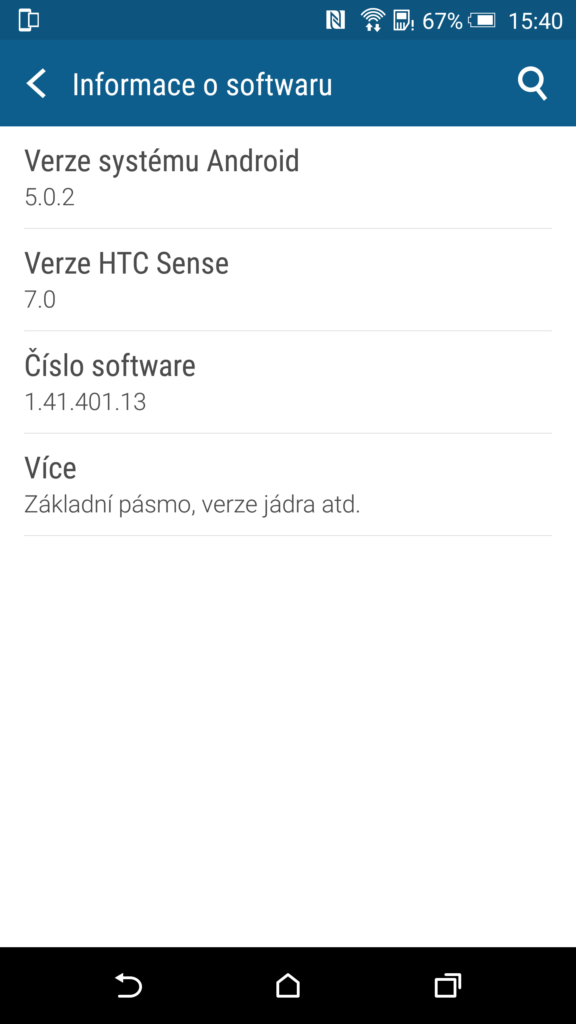 HTC One E9 informace o softwaru