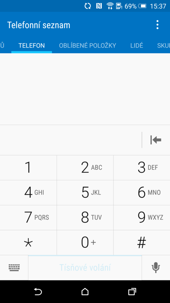 HTC One E9 číselník