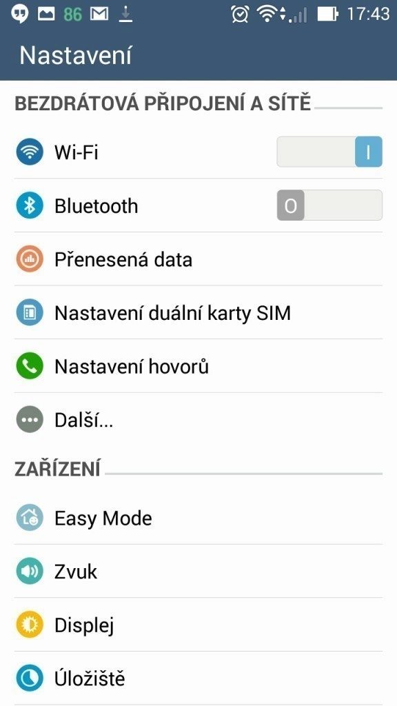 asus zenfone 5 prostredi systemu android 4 3 7
