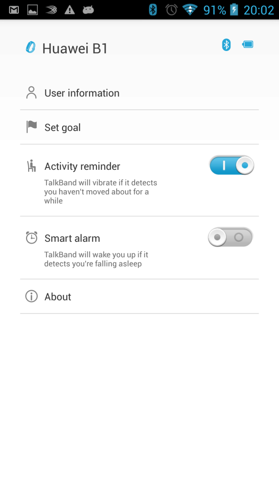 huawei talkband b1 nastaveni