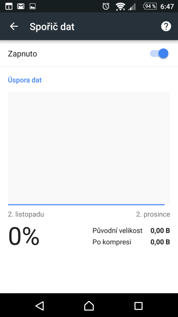 Funkci Spořič dat najdete v nastavení