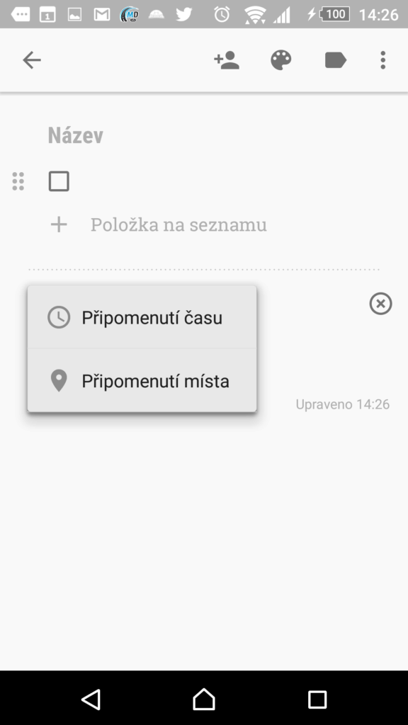 Poznámky a seznamy Google Keep