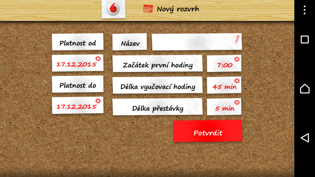 Školní rozvrh