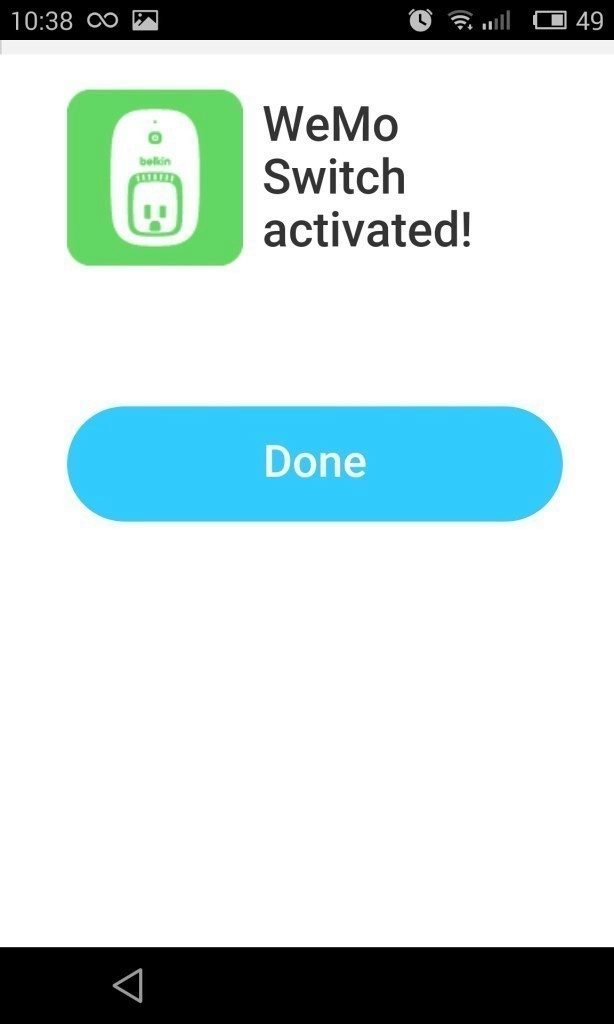 Belkin Wemo Switch aktivace IFTTT 1